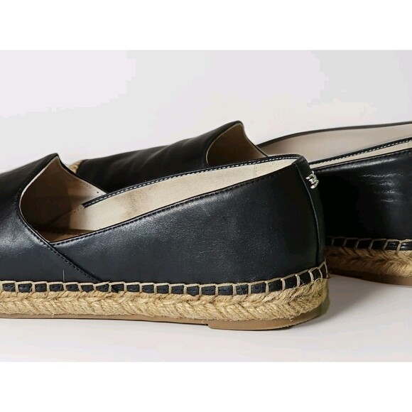 **Sam Edelman Womens Kesia Black Leather Slip On Espadrilles Flats Size 8.5 M - Picture 8 of 9